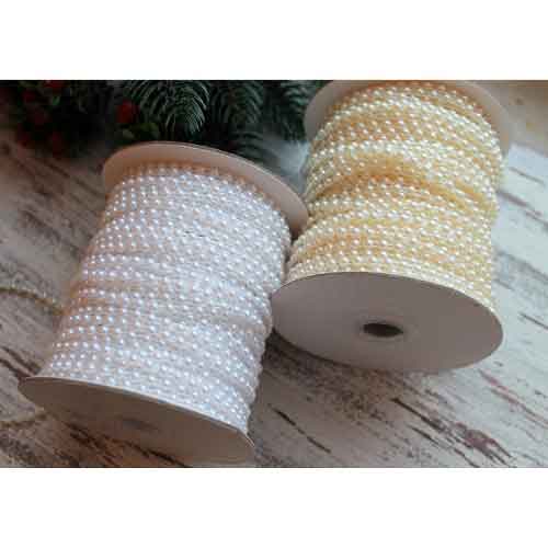 Half beads on a thread 06 cm 1 m White Mylo Opt global supplier Half beads on a thread 06 cm 1 m White cosmetic ingredient Mylo Opt