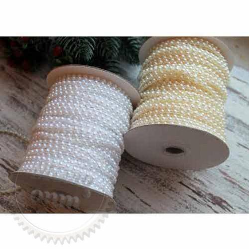 Half beads on a thread 06 cm 1 m White Mylo Opt global supplier Half beads on a thread 06 cm 1 m White cosmetic ingredient Mylo Opt