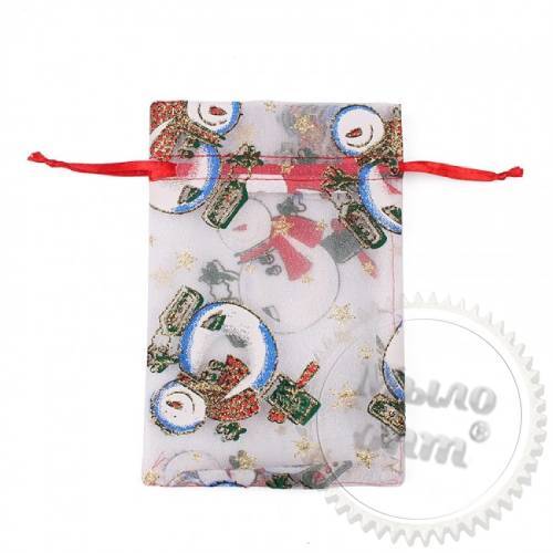 Organza bag Snowman 13x18 cm Mylo Opt global supplier Organza bag Snowman 13x18 cm cosmetic ingredient Mylo Opt