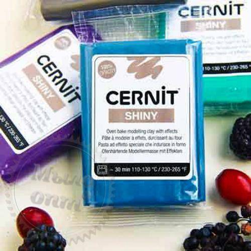 Полимерная глина Цернит Cernit Shiny Цернит Шайни синий с эффектом слюды, 200 (Бельгия), 56 г