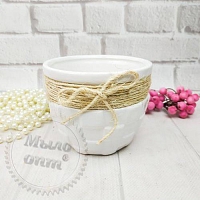 Ceramic round planter with rope