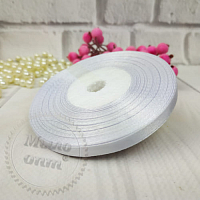 Ribbon White Atlas, width 6 mm, 1 m