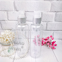 Transparent bottle Gloria 200 ml with aluminum soap dispenser