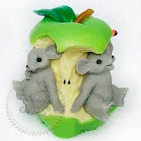 Silicone shape Mouse and apple 3D Lux