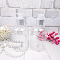 Transparent bottle Marta 275 ml with aluminum soap dispenser from 10 pcs