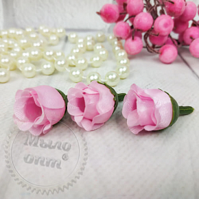 Купить Бутон атласной розочки 2 см, светло-розовый в Украине