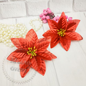 Купить Цветок Пуансетии 10 см, красный в Украине
