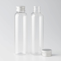 Aero 150 ml transparent bottle with aluminum cap cosmetic ingredient Mylo Opt