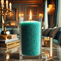 Blue-green loose candle wax, 1 kg