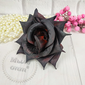 Купить Искусственная роза кардинал 10 см, черный в Украине