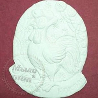 Plaster figurine Rooster flat