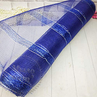 Blue mesh with lurex and hologram, 10 yards