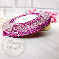 Brocade ribbon silver Purple 0.6, 1 m