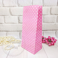 Paper bag with polka dots, Pink from 100 pcs