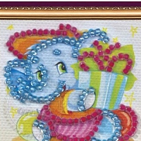 Kit for embroidery with beads Magnet mini baby elephant