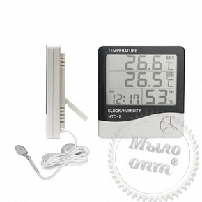 Купить Мини-термометр с выносным датчиком(будильник, часы, гигрометр), 1 шт в Украине