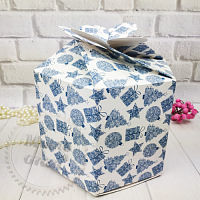 Box hexagonal New Year blue