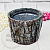 Round planter made of gray birch bark, photos, reviews, use