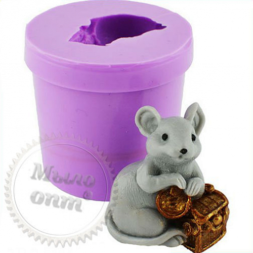 Shape Mouse with a chest of coins 3D, photos, reviews, use