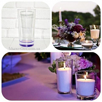 Glass flask for candles with a Purple Bottom d60 h146 mm, from 10 pcs