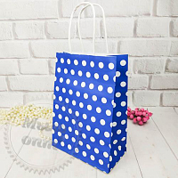 Package with polka dots Blue 15x8x21cm