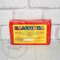 Полимерная глина Пластишка (Bebik), брусок 250г. цвет №0108 (красный алый)