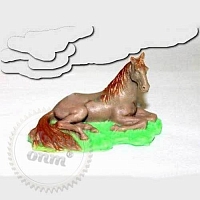Silicone mold 3D Horse on the lawn