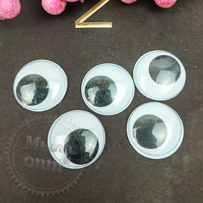 Купить Глазик круглый 25 мм с подвижным зрачком, 2 шт в Украине