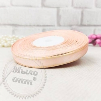Satin ribbon 0.9 cm lurex gold, peach, 33 m