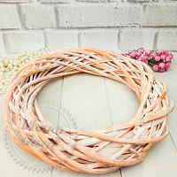 Natural base from pastel-peach rattan for compositions 25 cm