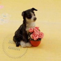 Силиконовая форма Собачка с горшком цветов, 3D