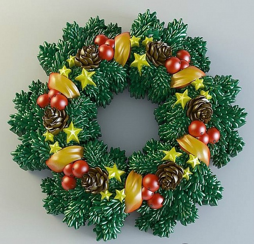 Silicone Mold Christmas Wreath 3D, photos, reviews, use