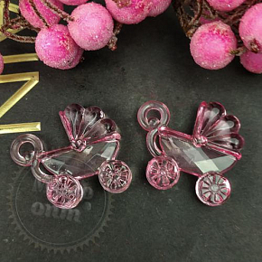 Купить Подвеска кристалл Коляска 30 мм, розовый в Украине