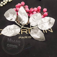 Rose leaf 6, brocade silver