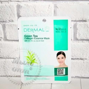 Купить Тканевая маска с Экстрактом Зеленого Чая и Коллагеном DERMAL Green Tea Collagen Essence Mask в Украине