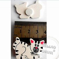 Deco Velcro Cat white 1pc