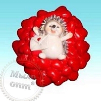 Silicone mold 3D Hedgehog in hearts