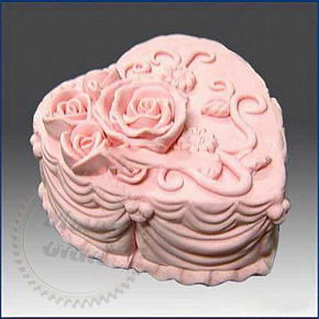 Купить Силиконовая форма 3D Сердечко торт Розы в Украине