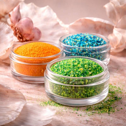 Unispheres with vitamin E green 100 g cosmetic ingredient Mylo Opt