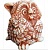 Owl shape with a bouquet 3D, photos, reviews, use