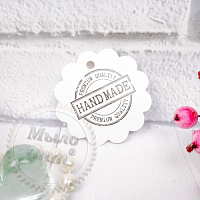 Hand made stamp flower tag, from 5 pcs