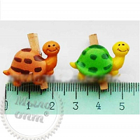 Deco clothespin Turtle green 1pc