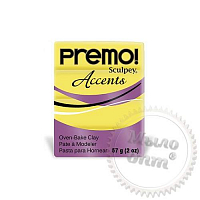 Sculpey Premo ПремоAccents (США, Полиформ), напівпрозорий жовтий 5046, 56 г