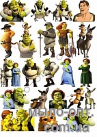 Pictures on water-soluble paper Shrek