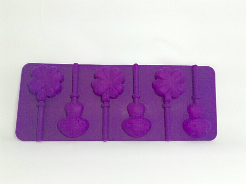 Silicone mold Lollipop No. 1 on a stick tablet, photos, reviews, use