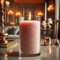 Light pink loose candle wax, 1 kg