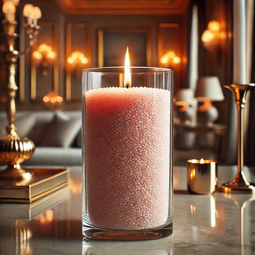 Light pink loose candle wax, 1 kg, photos, reviews, use