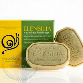 Купить Косметическое Мыло с Улиткой и Морскими Водорослями Elensilia Escargot Seaweed Soap, 80 грамм в Украине