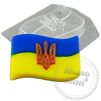 Form plastic W Flag of Ukraine with coat of arms 98 gr