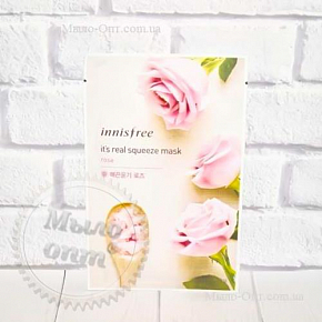 Купить Тканевая Маска с Экстрактом Розы Innisfree It`s Real Squeeze Mask Rose, 1 шт в Украине